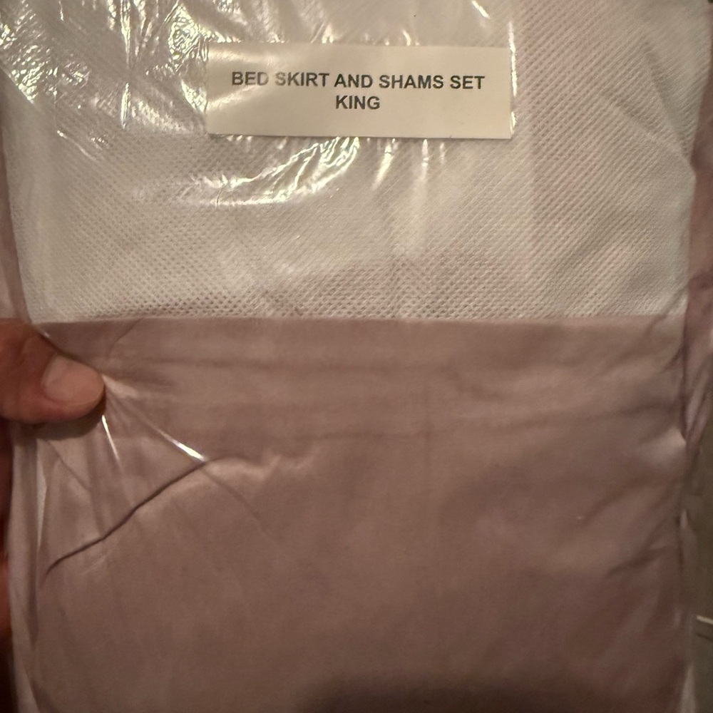 King Bed Skirt and Shams Set in Light Purple
